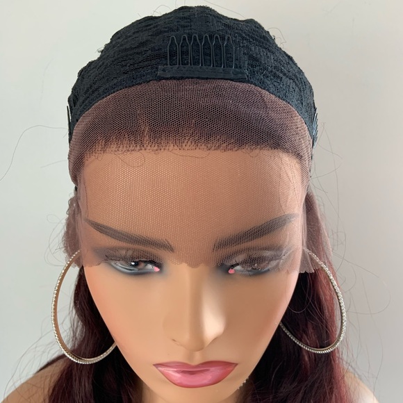 Burgundy Wine Loose Wave 13x2 Lace Front Synthetic Wig - Picture 3 of 15